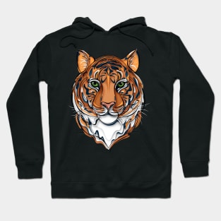 Continuous Line Tiger Portrait. 2022 New Year Symbol by Chinese Horoscope Hoodie